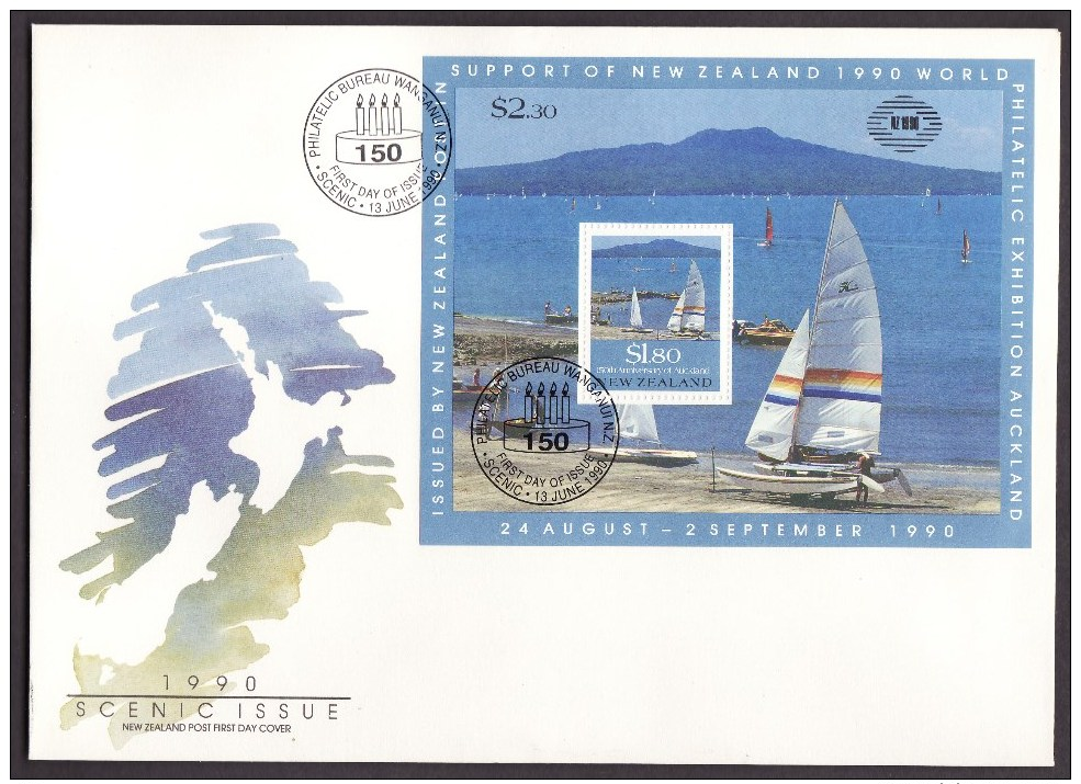 New Zealand #996a S/sheet F-VF Unaddressed Cacheted FDC - Scenery (1990) - FDC