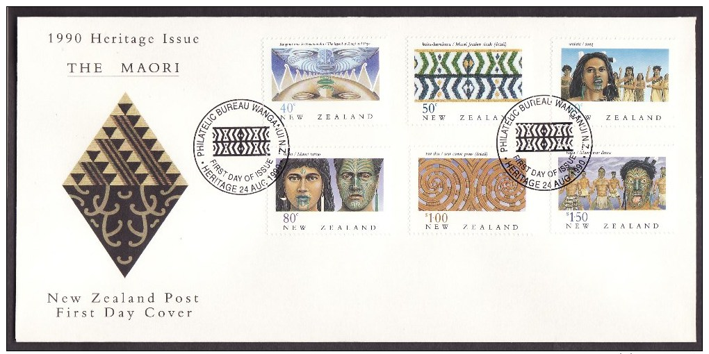 New Zealand #997-1002 F-VF Unaddressed Cacheted FDC - Maori People (1990) - FDC