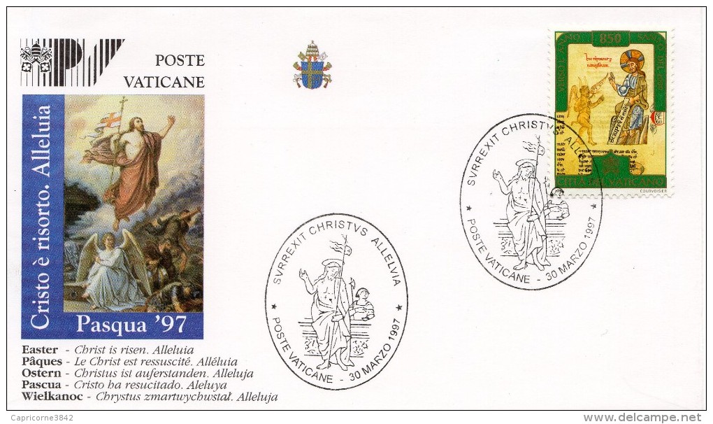 1997 - Vatican - FDC - "SURREXIT CHRISTUS ALLELUIA" Vers L'année Sainte 2000 - "La Tentation Dans Le Désert" (Yvert N°10 - FDC