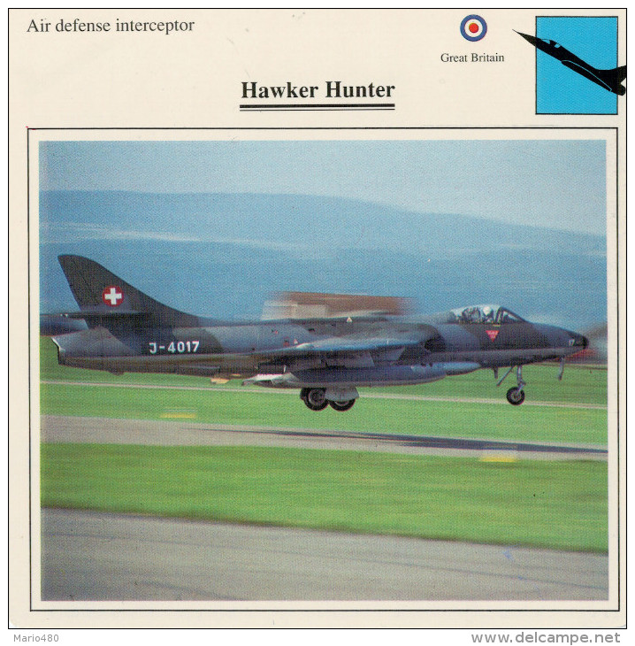 HAWKER  HUNTER       2 SCAN  (NUOVO CON DESCRIZIOENE TECNICA  SUL RETRO) - 1946-....: Modern Tijdperk