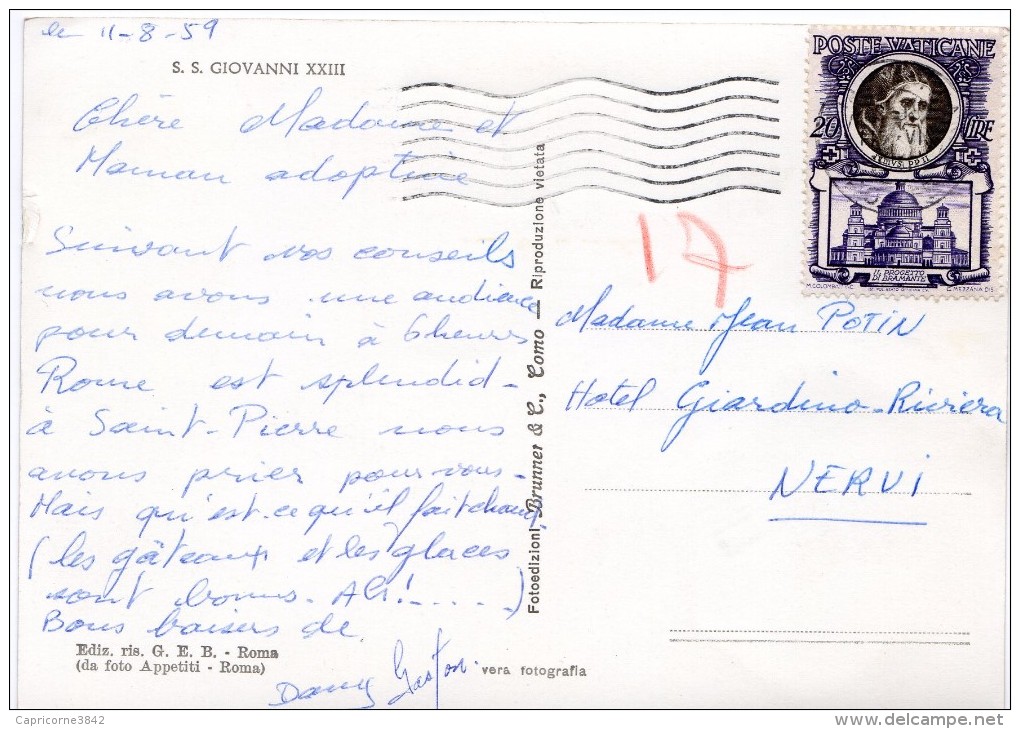 1953 - Vatican - Jules II Et Le Projet Initial De Bramante (Yvert N°180) Sur  Carte Postale Du Pape Jean XXIII - Cartas & Documentos