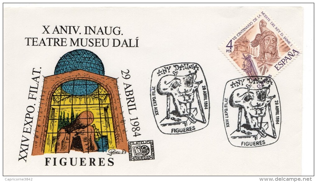 1984 - Espagne - FDC - Xe Anniversaire Inauguration Musée Dali à Figueres - TP Yvert N°2036 - FDC