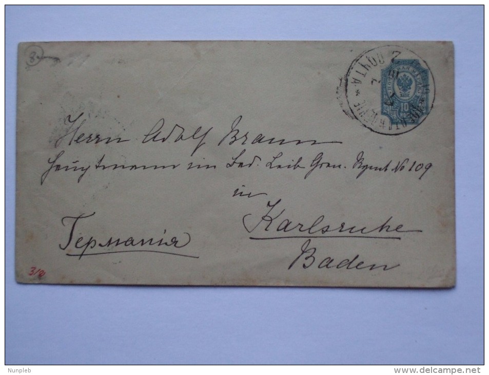 RUSSIA 1898 COVER ST. PETERSBURG TO KARLSRUHE GERMANY - Briefe U. Dokumente