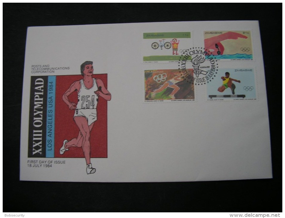 == Zimbabwe 1981980-184 Sport Olympiade   2 FDC Lot - Zimbabwe (1980-...)