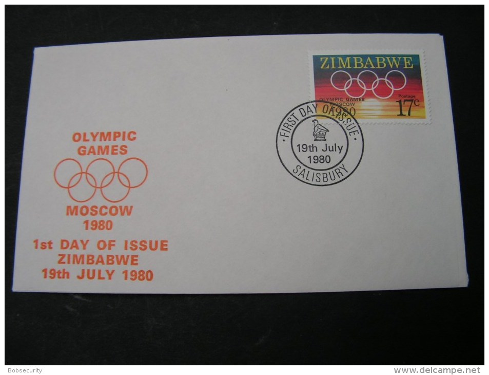 == Zimbabwe 1981980-184 Sport Olympiade   2 FDC Lot - Zimbabwe (1980-...)