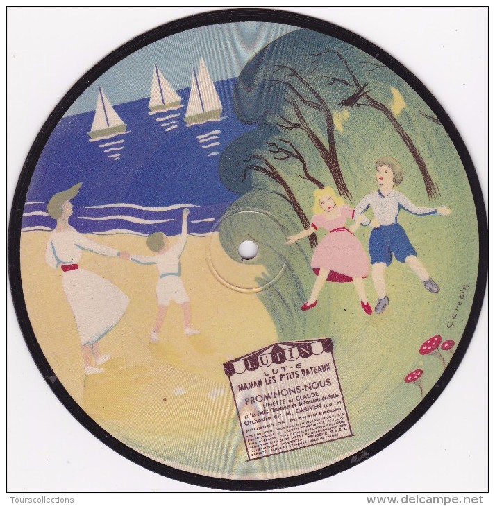 Disque 78 Tours CHILDREN PICTURE DISC Maman Les P'its Bateaux Do Do L'enfant Do - French Lutin LUT-5 7" 78 Rpm - Formatos Especiales