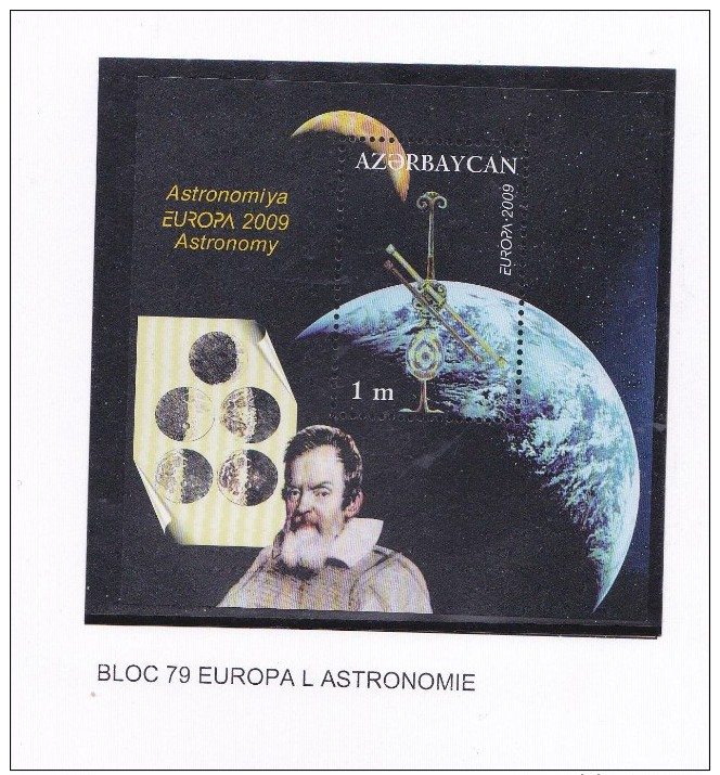 AZERBAIDJAN 2009 BLOC 79 LEGENDE SUR LE SCAN MNH - Azerbaïjan