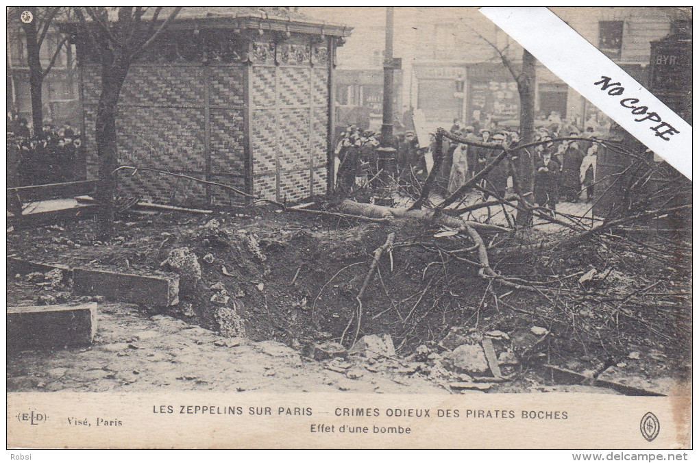 75 PARIS XX (20e),  Rue Haxo, Zeppelins, Effet D'une Bombe - Arrondissement: 20