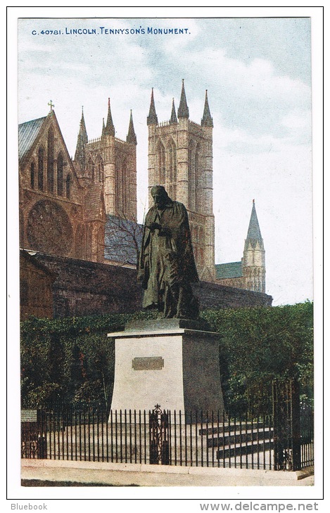 RB 1085 -  Early Postcard - Tennyson's Monument Lincoln - Lincolnshire - Poetry Theme - Lincoln