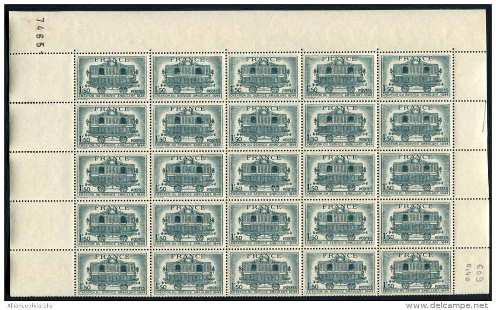 France N°609 En Panneau De 25 Timbres Neuf ** LUXE - Neufs