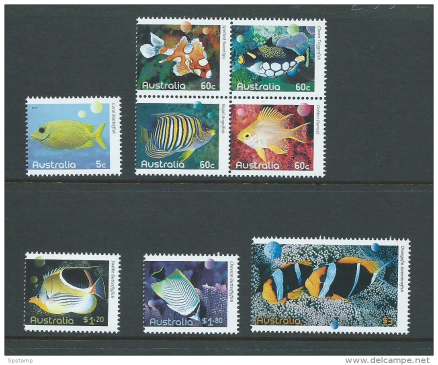 Australia 2010 Reef Fish Set Of 8 MNH - Mint Stamps