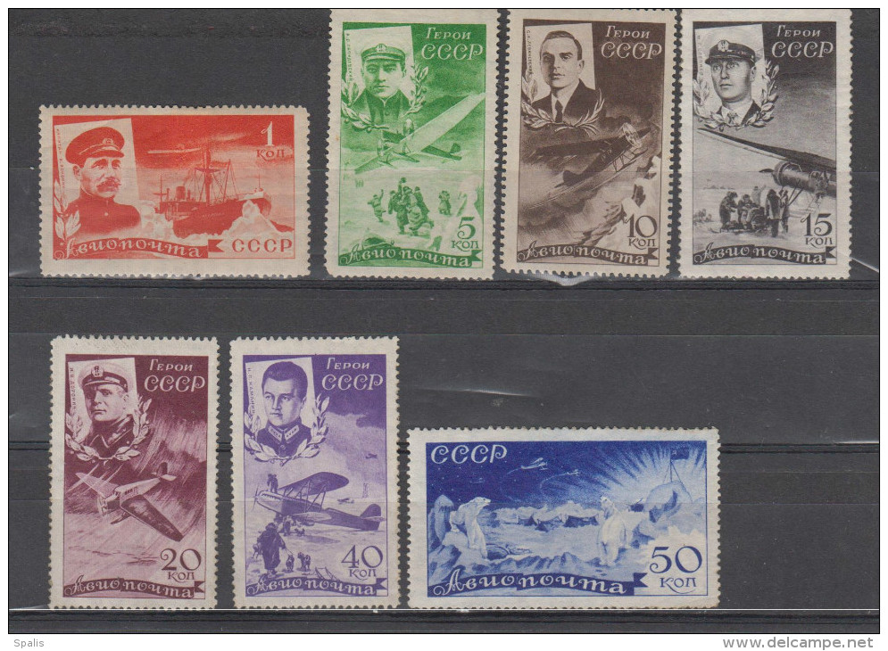 USSR,Russia 1935 Tschelyuskin Exp. Part Of Set Michel No 499 Mh,501mog,502-4 Mnh,507-8 Mnh - Ungebraucht