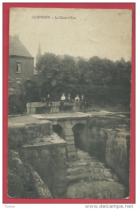 Quièvrain - La Chute D'Eau - Groupe De Gamins - 1910  ( Voir Verso ) - Quievrain