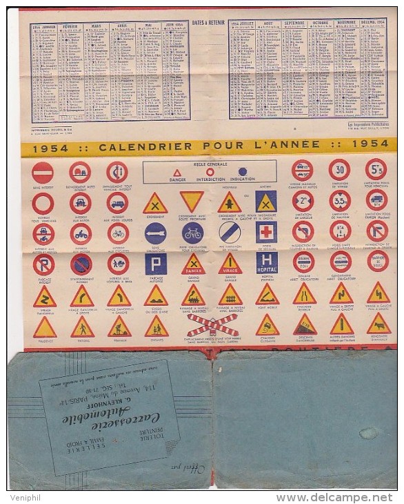CALENDRIER DU SIECLE INSERER DANS CARNET PUB CARROSSERIE AUTOMOBILE G.KLEYNHOFF -PARIS - Petit Format : 1941-60