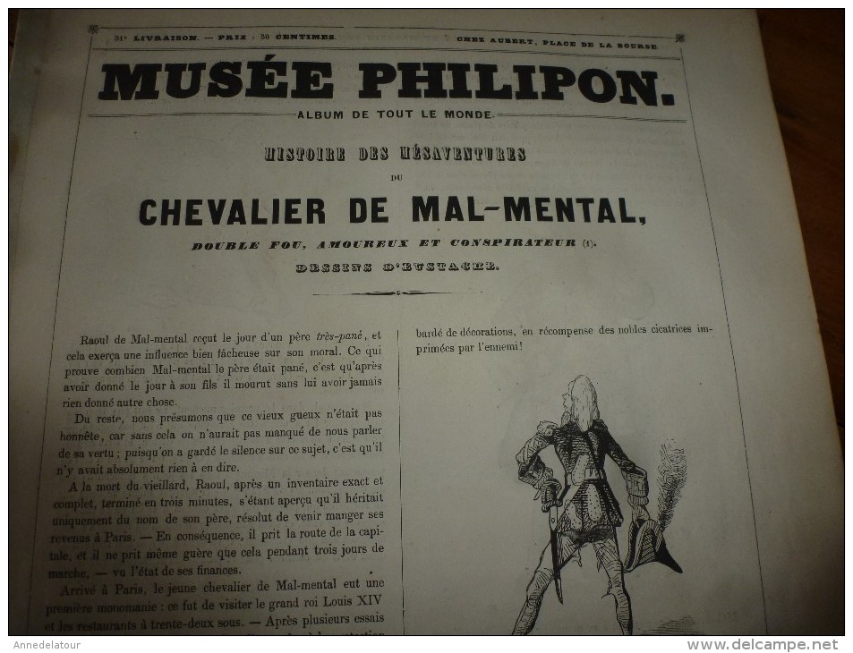 Journal Pour Rire Années 1840  Musée PHILIPON  : Musée Et Magasin Comiques LES HOMMES A TÊTES DE BÊTES , Croquis Divers - 1800 - 1849