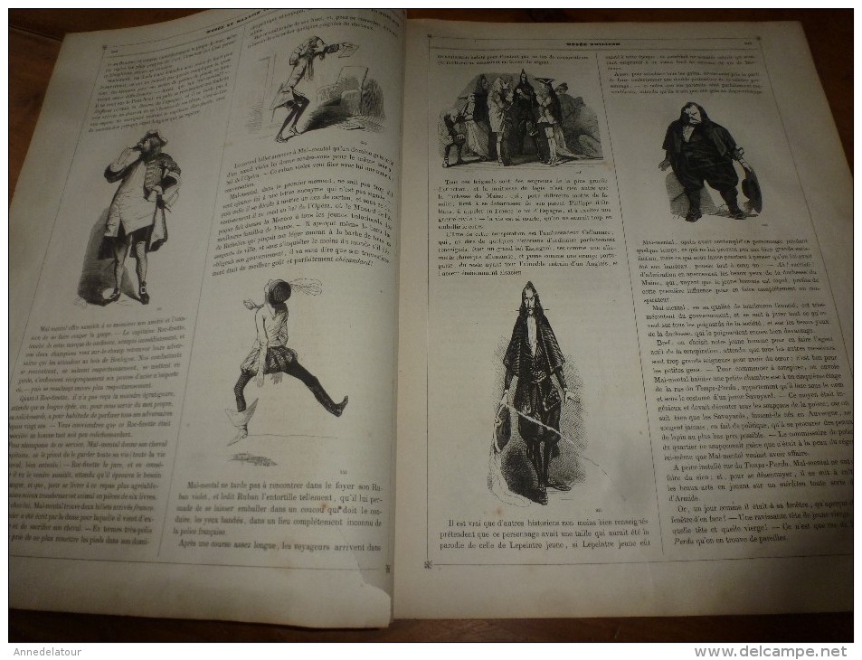 Journal Pour Rire Années 1840  Musée PHILIPON  : Musée Et Magasin Comiques LES HOMMES A TÊTES DE BÊTES , Croquis Divers - 1800 - 1849