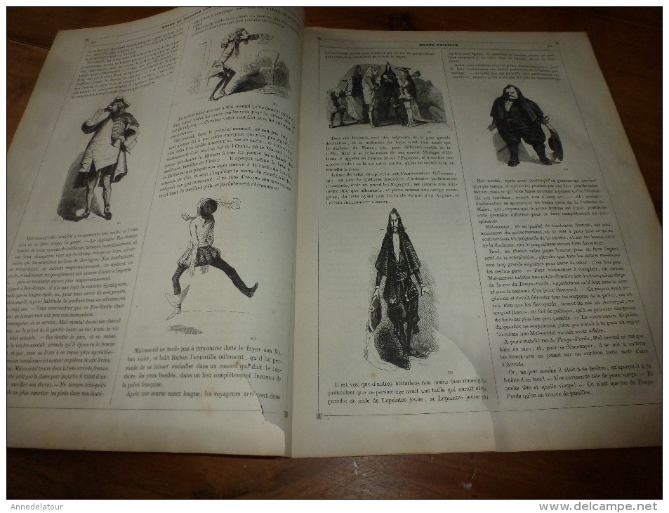 Journal pour rire années 1840  Musée PHILIPON  : Musée et Magasin comiques LES HOMMES A TÊTES DE BÊTES , Croquis divers