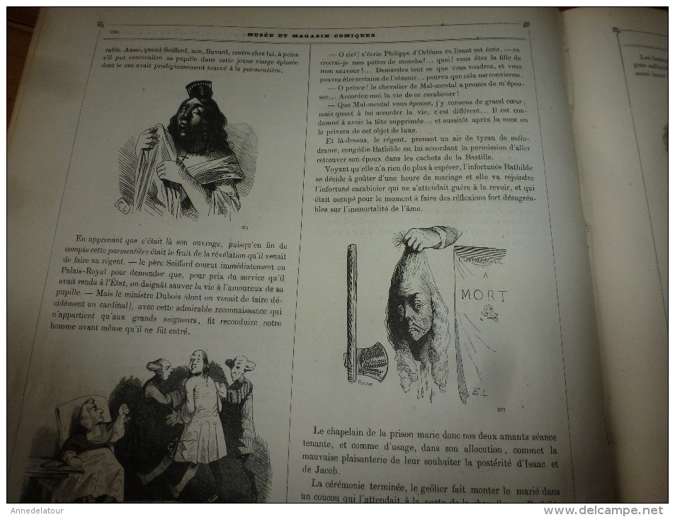 Journal pour rire années 1840  Musée PHILIPON  : Musée et Magasin comiques LES HOMMES A TÊTES DE BÊTES , Croquis divers