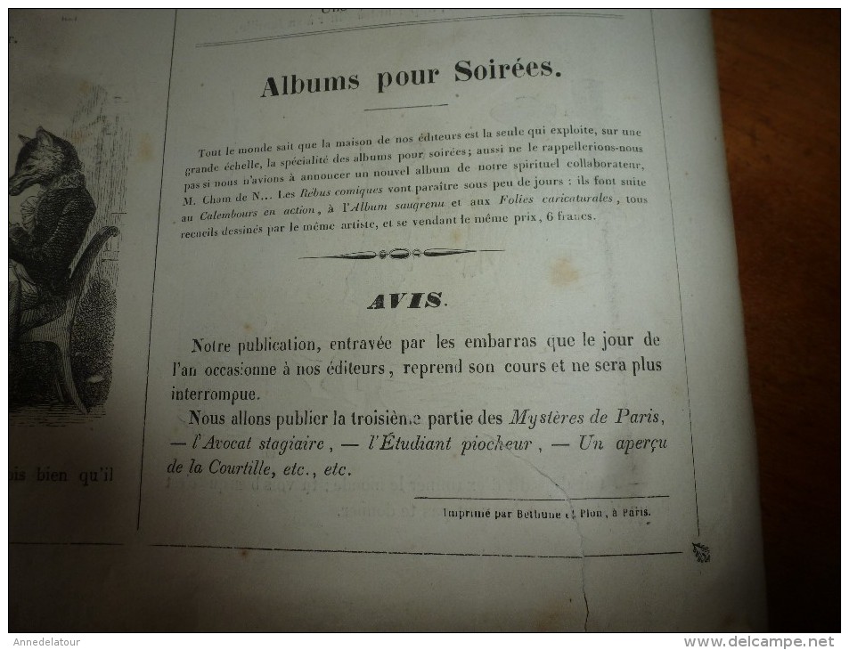 Journal pour rire années 1840  Musée PHILIPON  : Musée et Magasin comiques LES HOMMES A TÊTES DE BÊTES , Croquis divers