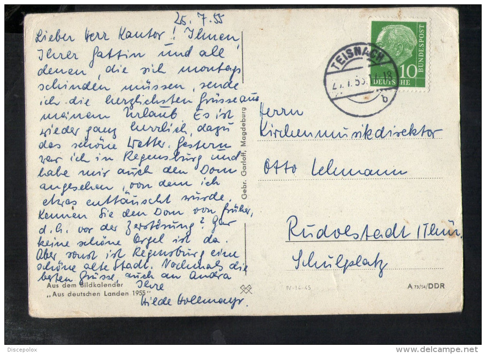 N2185 WURZBURG - HOD DER MARIENBURG - NICE TIMBRE TESIBACH 1955 + LONG LETTER - BAYER, GERMANY - Wuerzburg