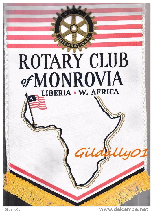 FANION / PENNANT:    MONROVIA - LIBERIA - W.AFRICA    * ROTARY CLUB INTERNATIONAL * - Autres & Non Classés