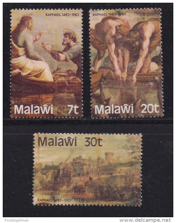 MALAWI, 1983, Mint Hinged Stamps, Raffael Paintings, 392-394, #4590 - Malawi (1964-...)