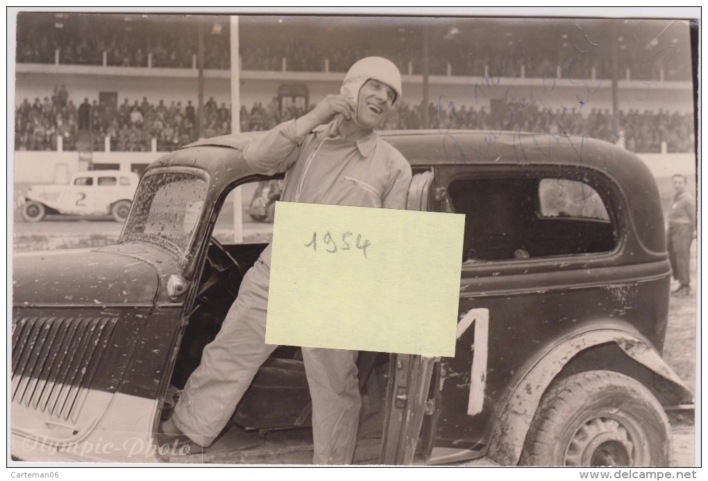 06 - Nice - Stock Cars Du 3/07/1954 - Photo Dédicacé - Photographe Olympic Photo à Nice (Course Automobile) - Automobiles