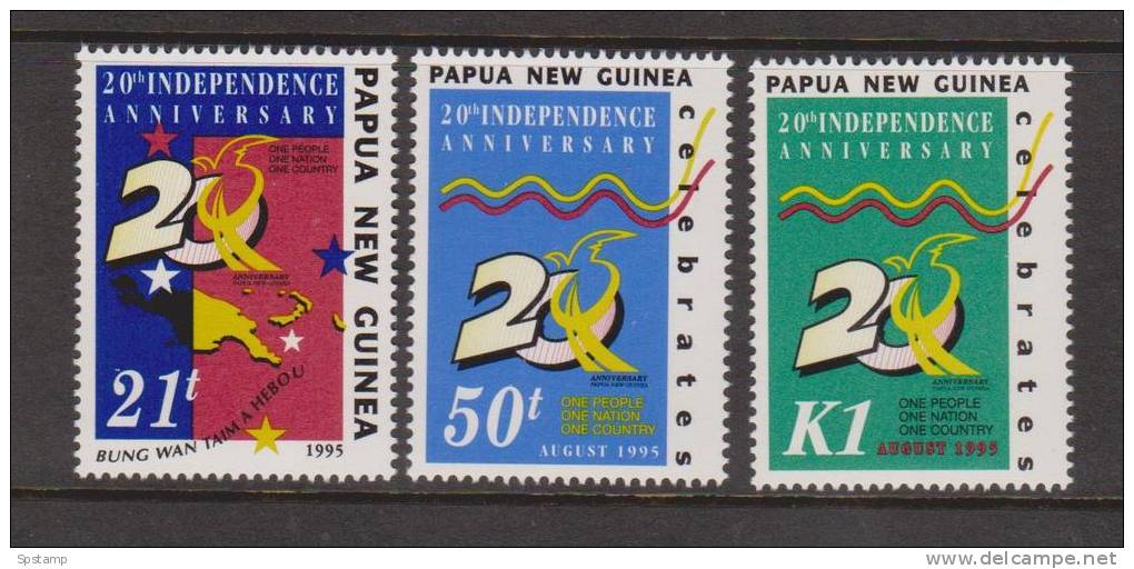 Papua New Guinea 1995 Independence Anniversary Set 3 MNH - Papouasie-Nouvelle-Guinée