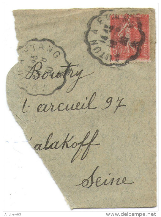 FRANCIA - France - 1930 - 50c - Fragment - Viaggiata Da Autun à Etang - Storia Postale