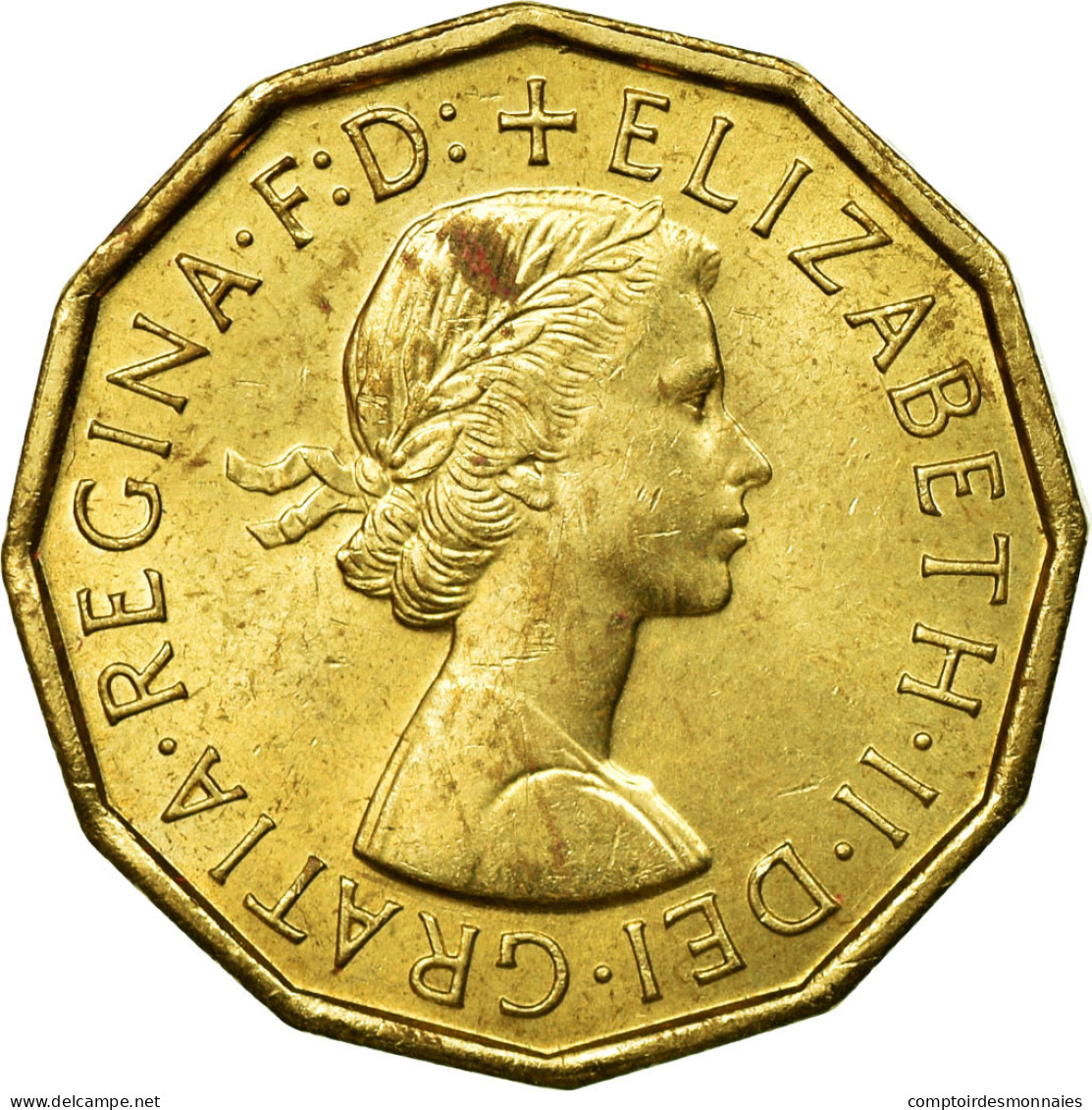 Monnaie, Grande-Bretagne, Elizabeth II, 3 Pence, 1967, SPL, Nickel-brass, KM:900 - F. 3 Pence