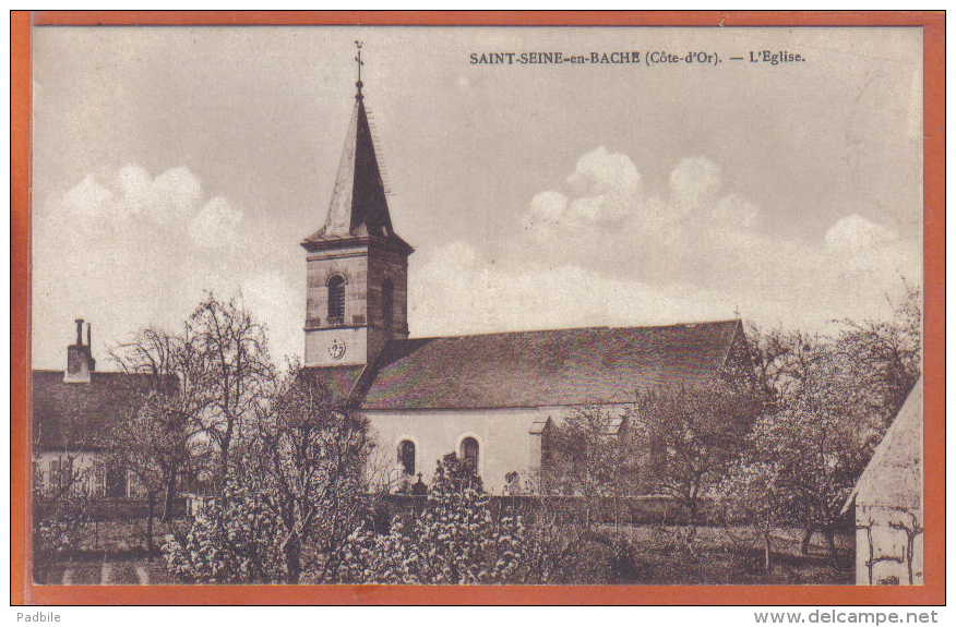 Carte Postale 21. Saint-Seine-en-Bache  L'église   ***RARE*** Trés Beau Plan - Autres & Non Classés