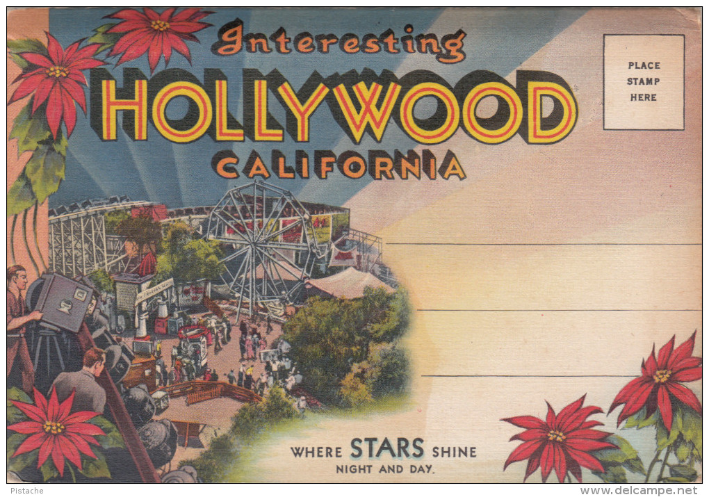 Original 18 Views Folder - 1940-1950 - Greetings From Hollywood California - Movies Cinema - 4 Scans - Other & Unclassified