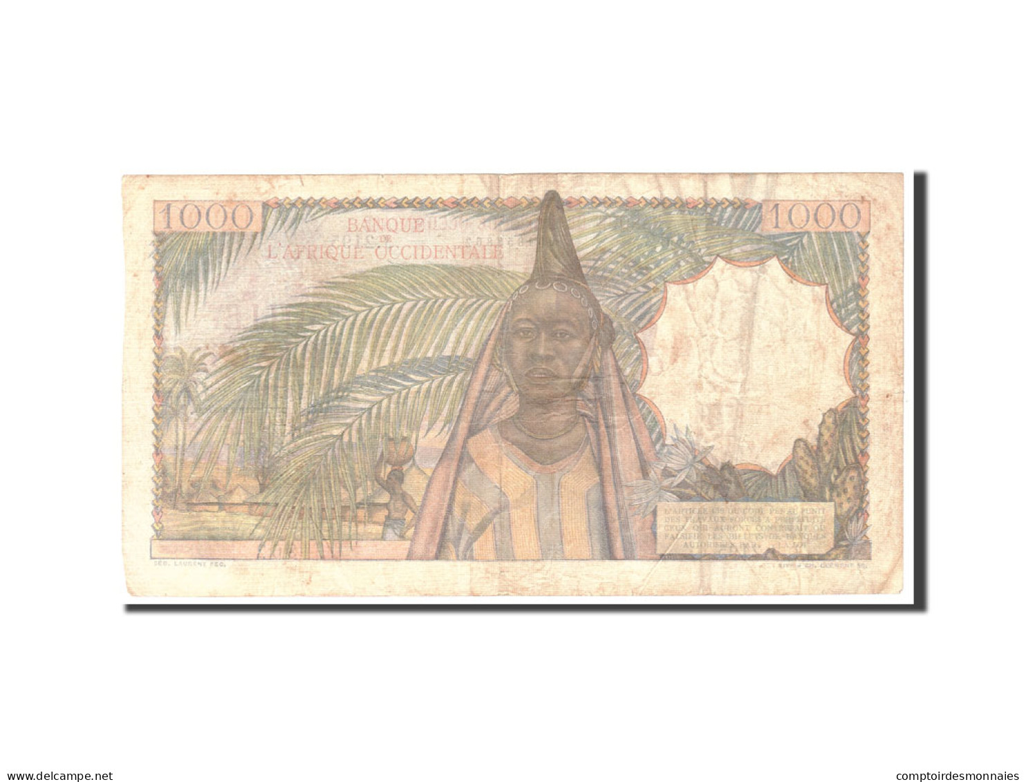 Billet, French West Africa, 1000 Francs, 1951, 1951-10-02, KM:42, TTB - West African States