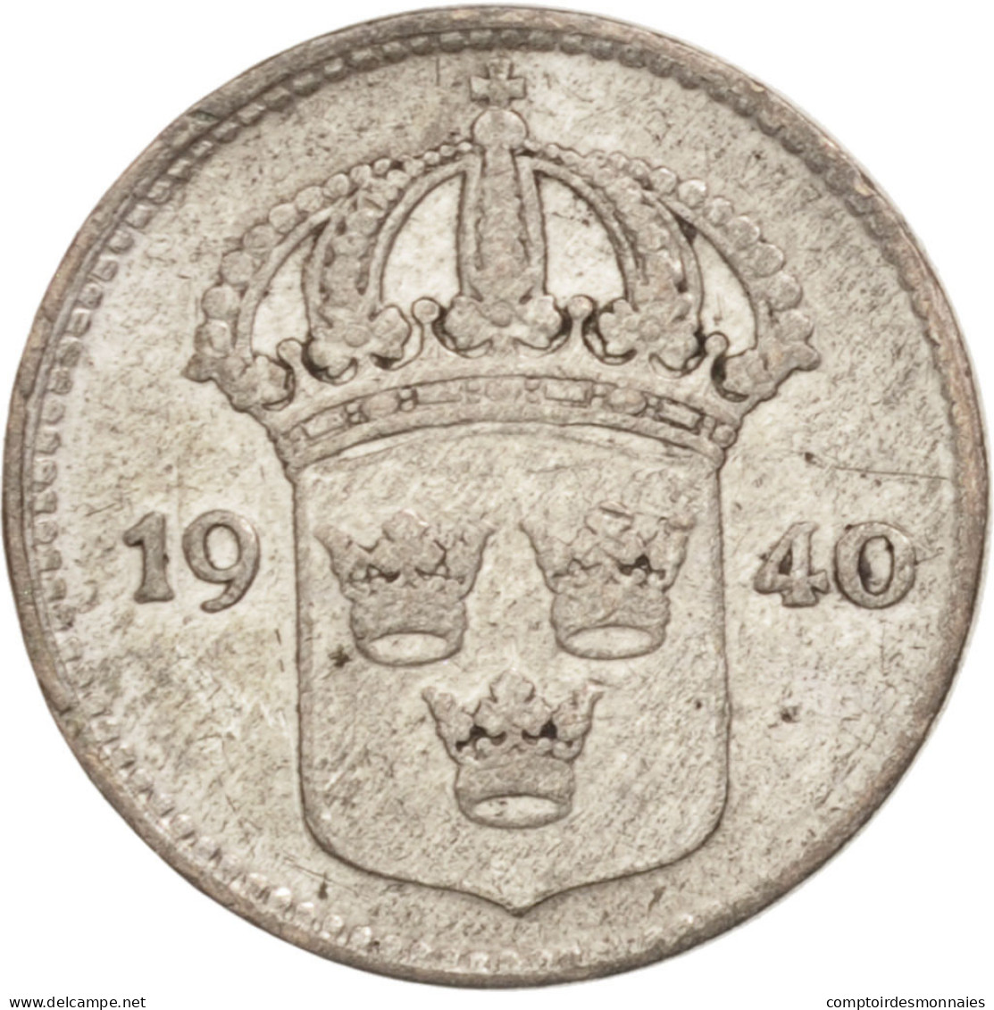 Monnaie, Suède, Gustaf V, 10 Öre, 1940, TTB, Argent, KM:780 - Suède