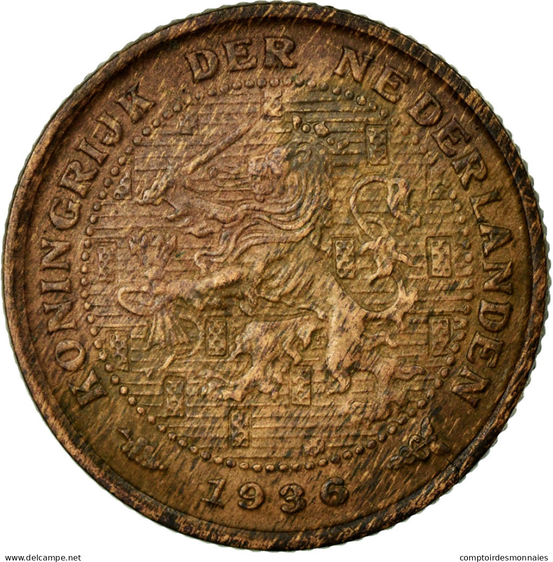 Monnaie, Pays-Bas, Wilhelmina I, 1/2 Cent, 1936, TB+, Bronze, KM:138 - 0.5 Cent