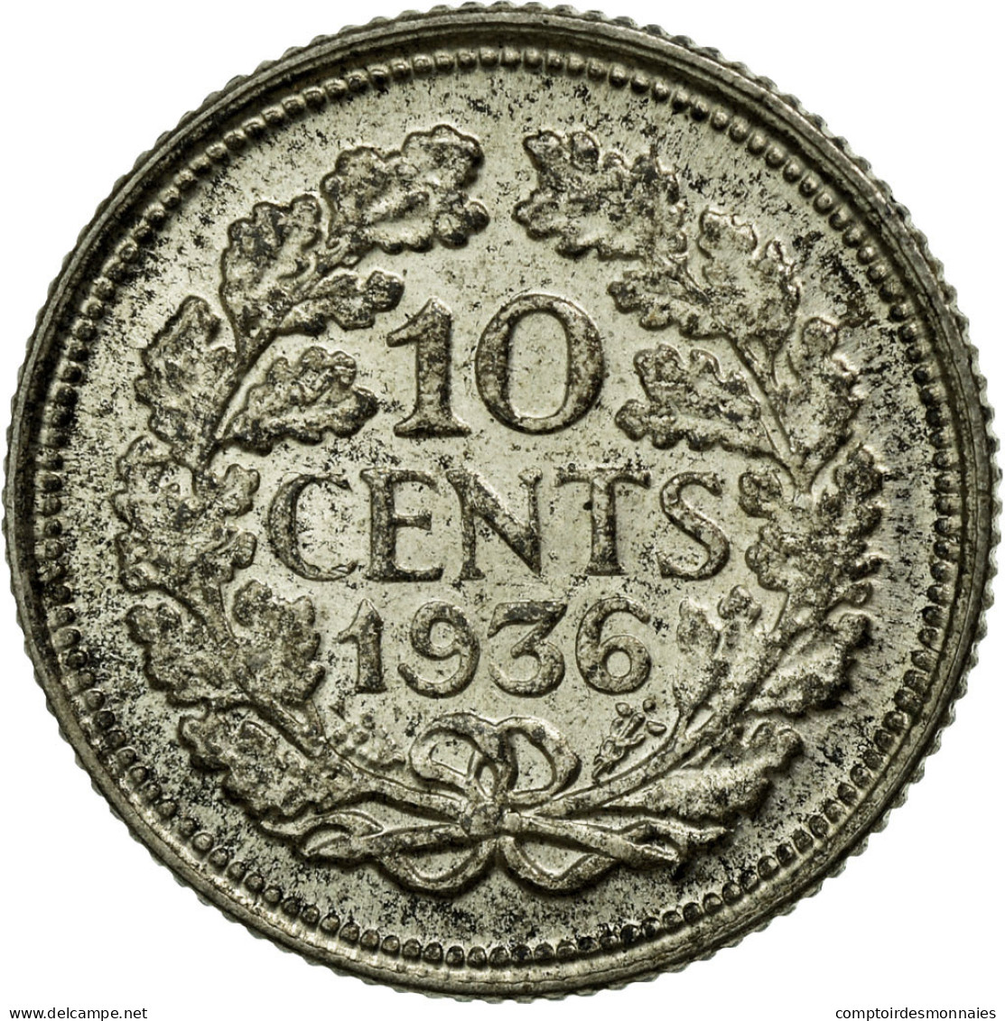 Monnaie, Pays-Bas, Wilhelmina I, 10 Cents, 1936, TTB+, Argent, KM:163 - 10 Cent