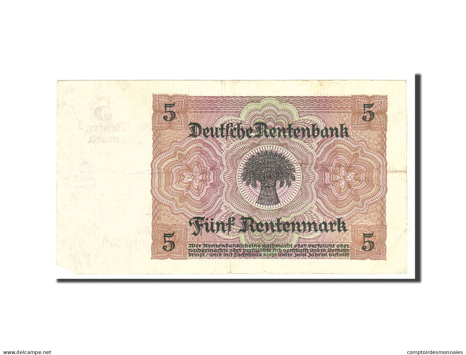 Billet, Allemagne, 5 Rentenmark, 1926, 1926-01-02, KM:169, TB - 5 Rentenmark