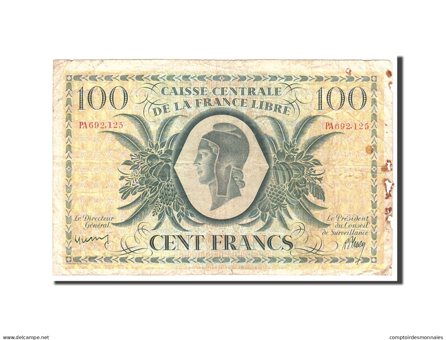 Billet, Afrique-Équatoriale Française, 100 Francs, 1941, Undated, KM:13a, B - Altri – Africa