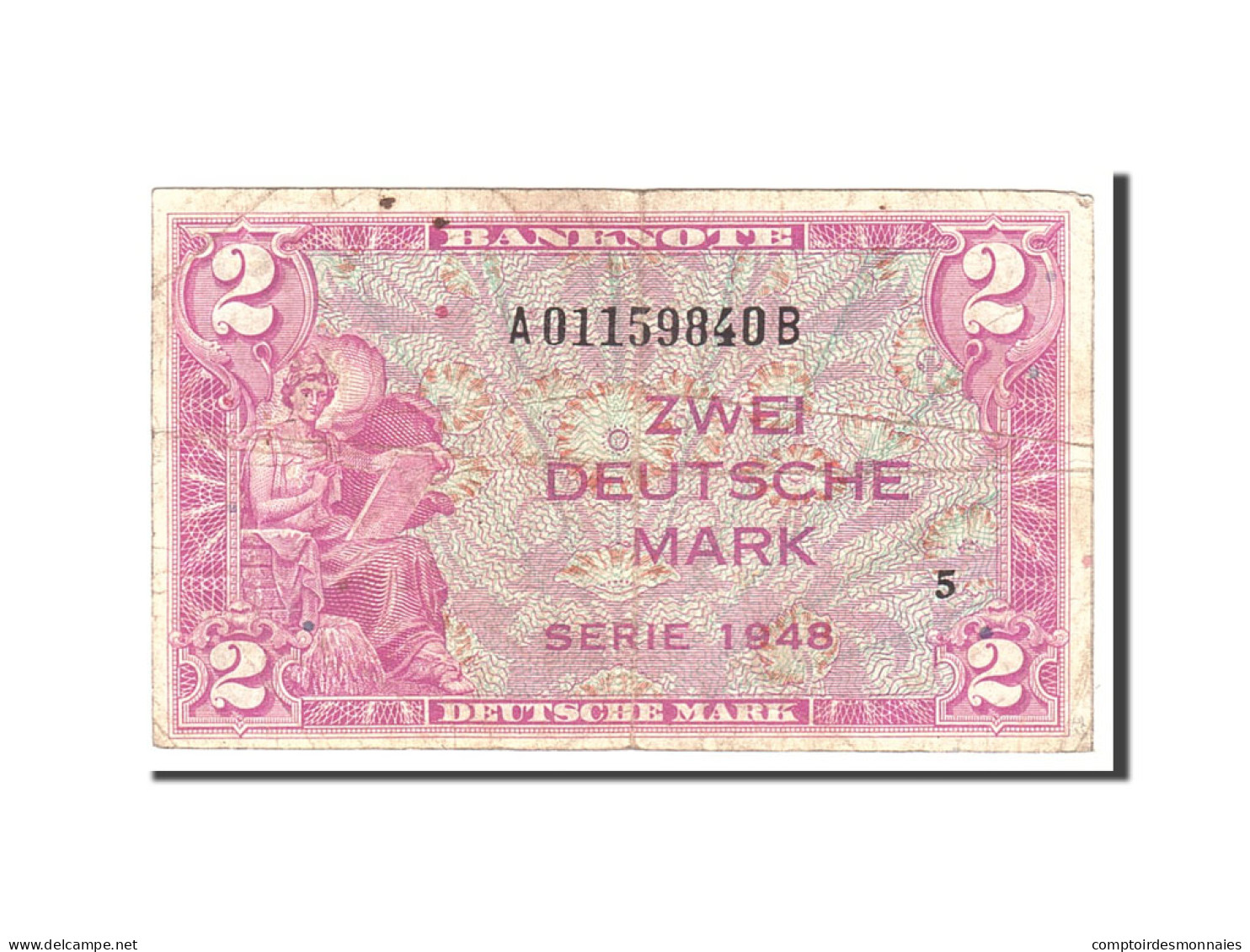 Billet, République Fédérale Allemande, 2 Deutsche Mark, 1948, Undated, KM:3a - Andere & Zonder Classificatie
