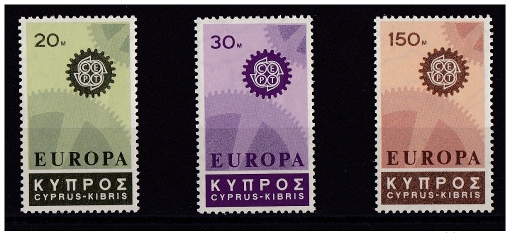 Cyprus, (Sc #297-99) MNH  (Set Of 3), Europa 1967 - Ongebruikt