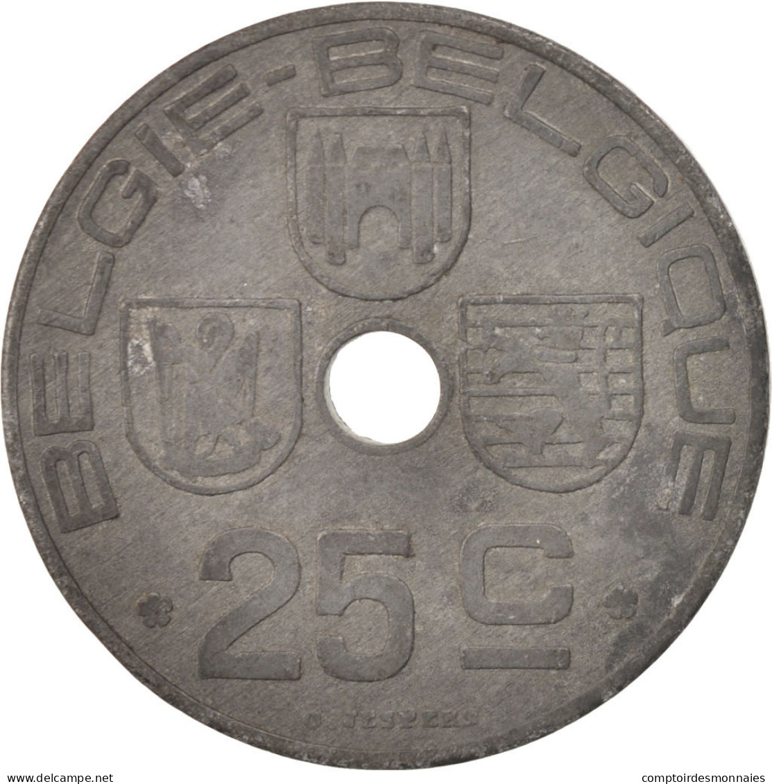 Monnaie, Belgique, 25 Centimes, 1946, TTB, Zinc, KM:132 - 10 Cents & 25 Cents