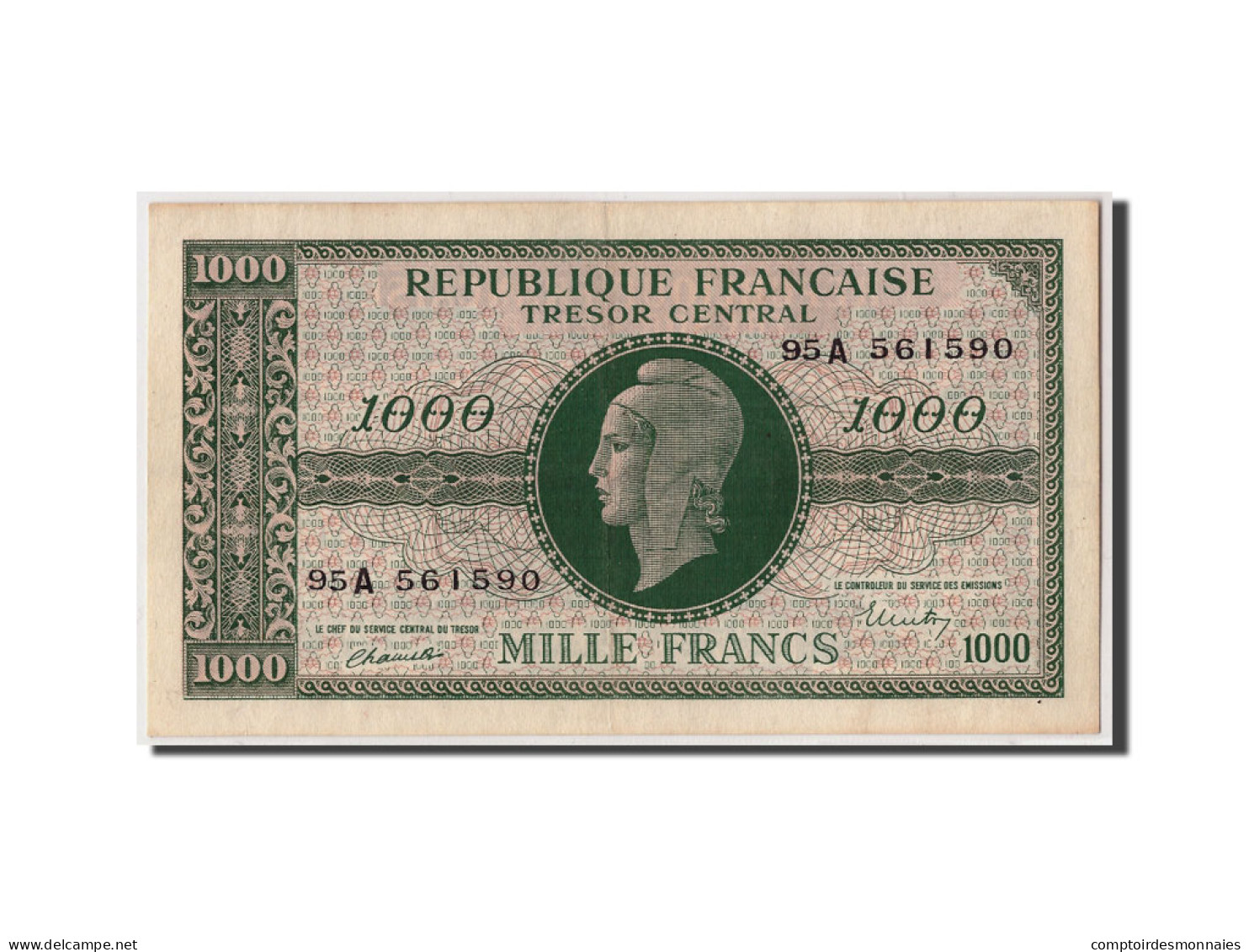 Billet, France, 1000 Francs, 1943-1945 Marianne, Undated (1945), Undated, SUP+ - 1943-1945 Marianne