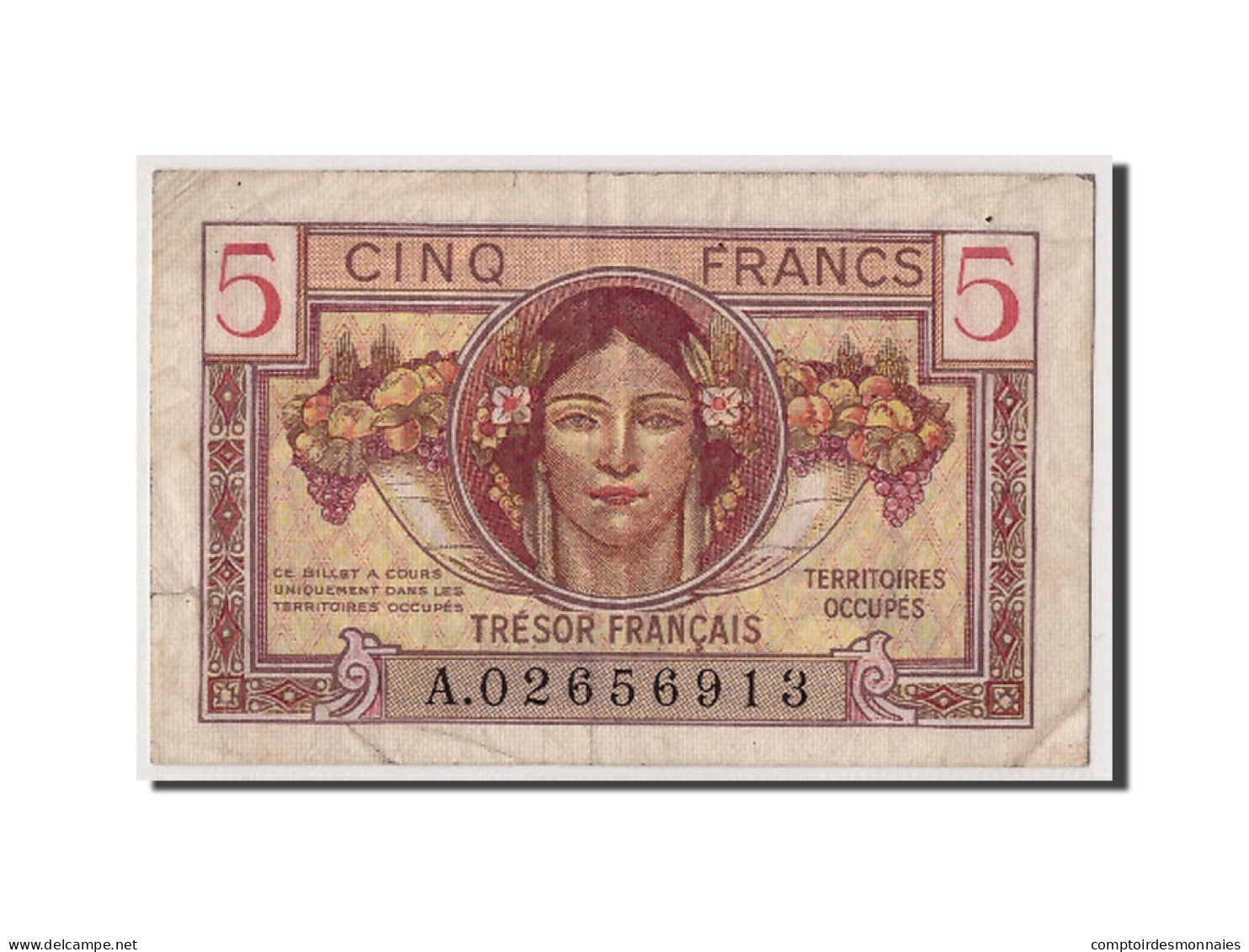 Billet, France, 5 Francs, 1947 French Treasury, Undated (1947), Undated, TB+ - 1947 French Treasury