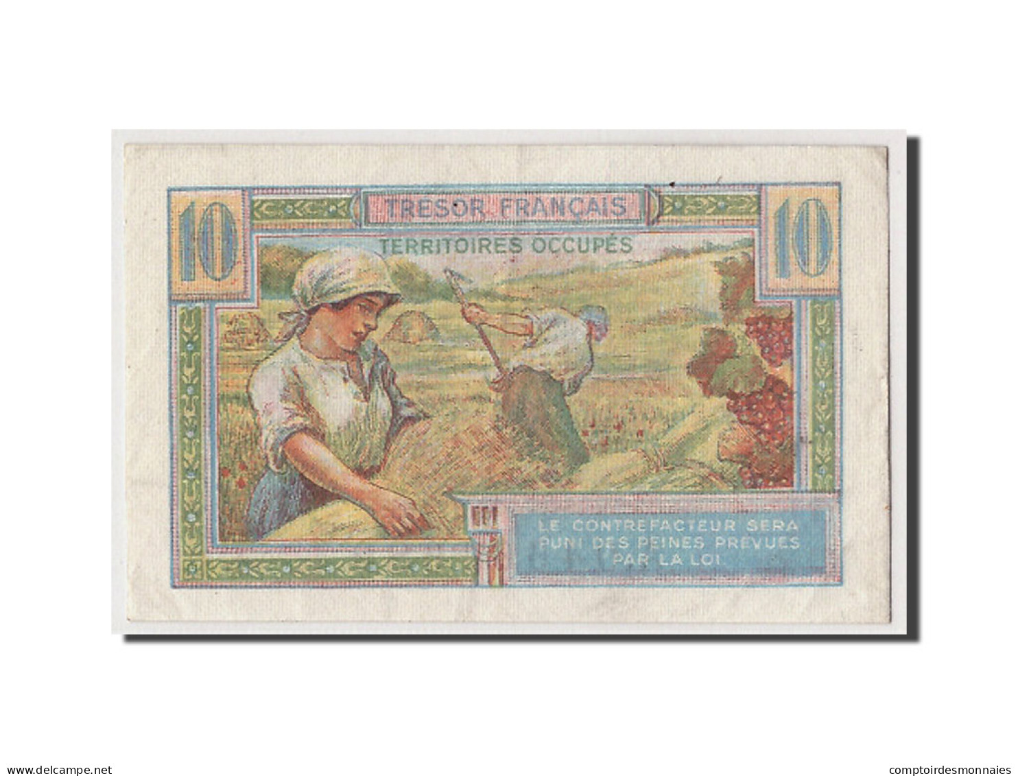 Billet, France, 10 Francs, 1947 French Treasury, Undated (1947), Undated, SPL - 1947 French Treasury