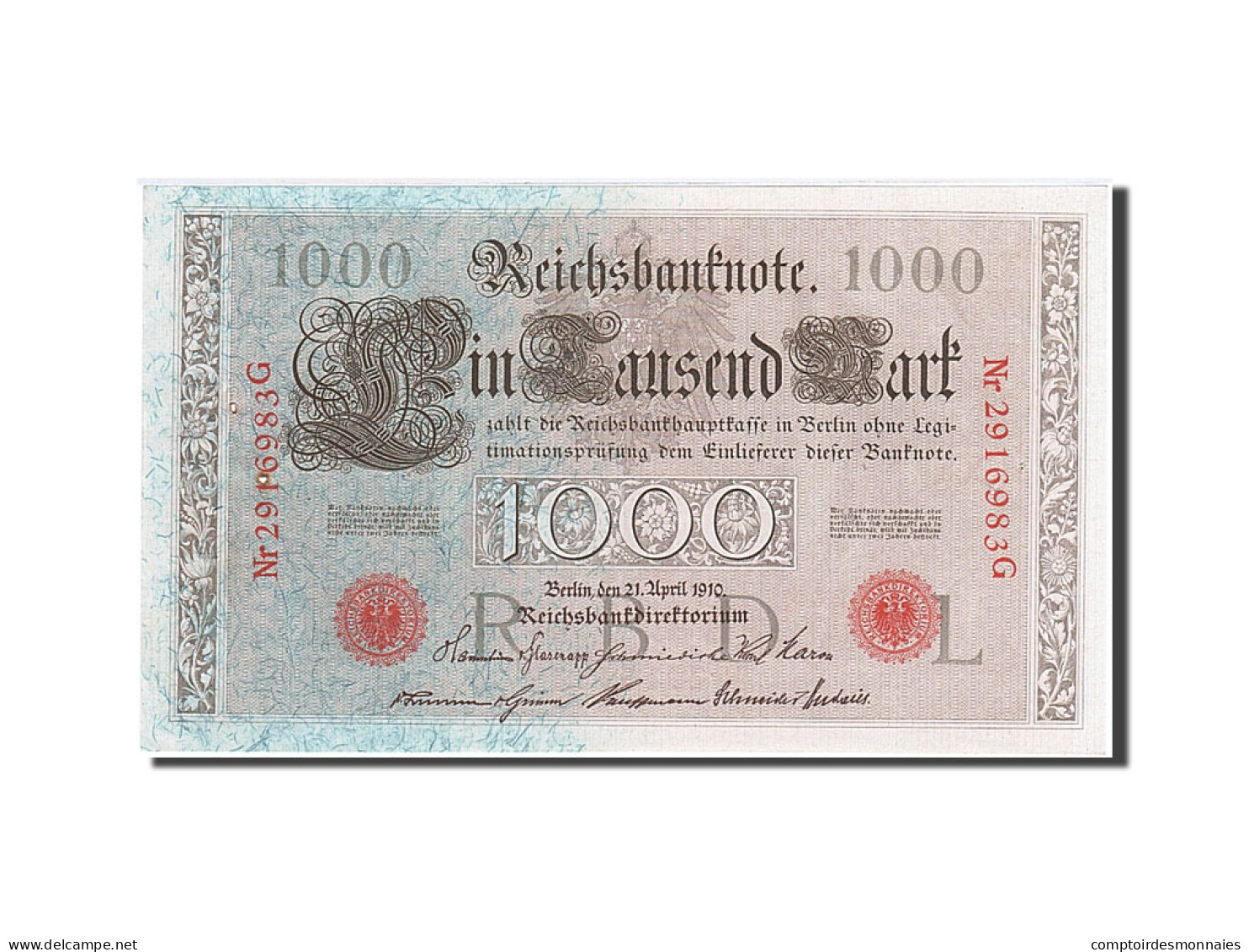 Billet, Allemagne, 1000 Mark, 1910, 1910-04-21, KM:44b, SUP+ - 1.000 Mark