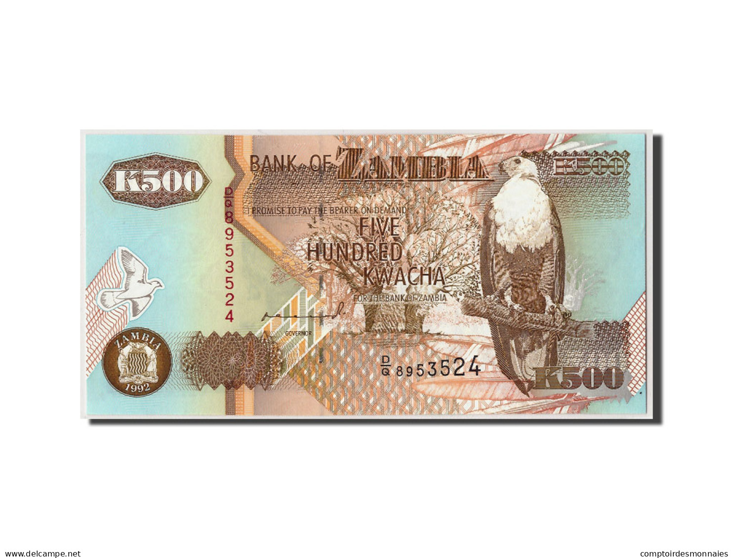 Billet, Zambie, 500 Kwacha, 1992, Undated, KM:39a, NEUF - Zambia