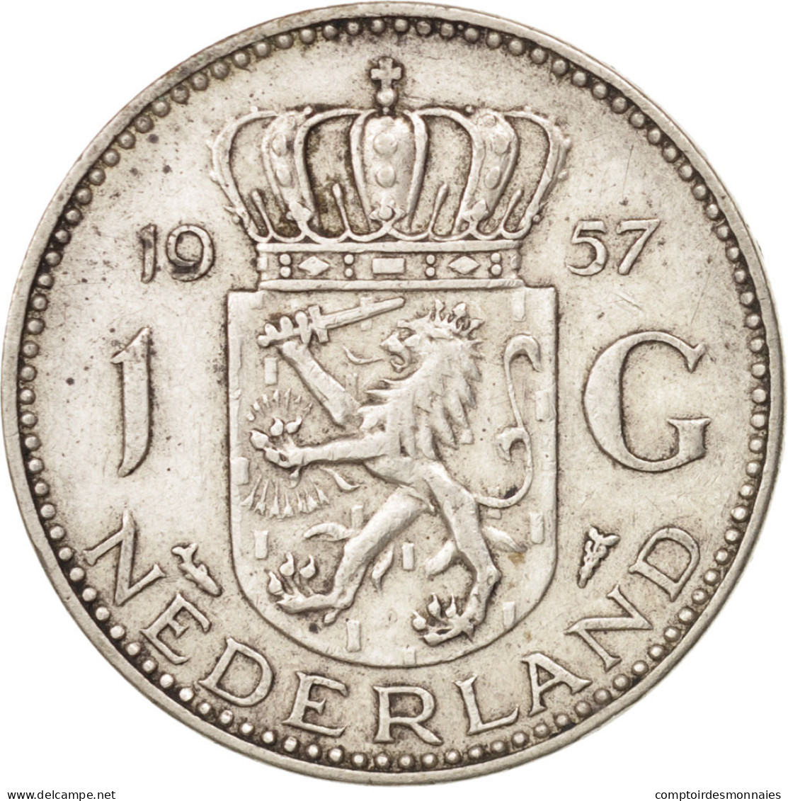 Monnaie, Pays-Bas, Juliana, Gulden, 1957, TTB+, Argent, KM:184 - Monnaies D'or Et D'argent