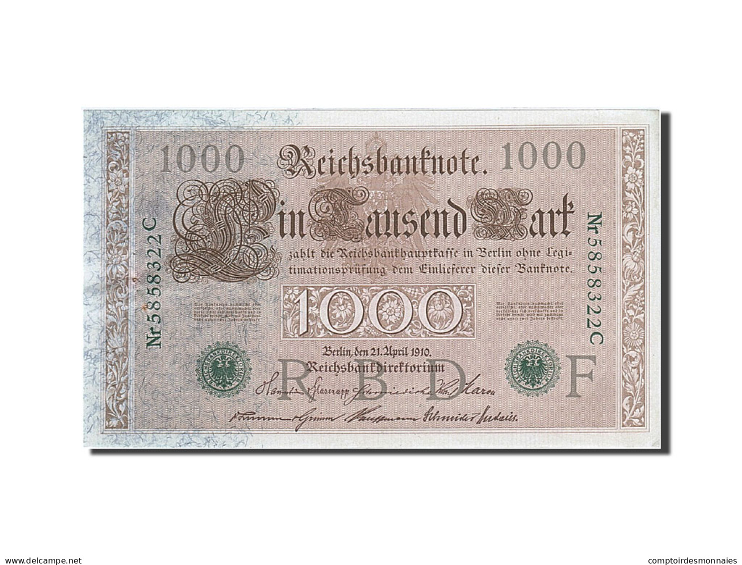 Billet, Allemagne, 1000 Mark, 1910, 1910-04-21, KM:45b, SPL - 1.000 Mark