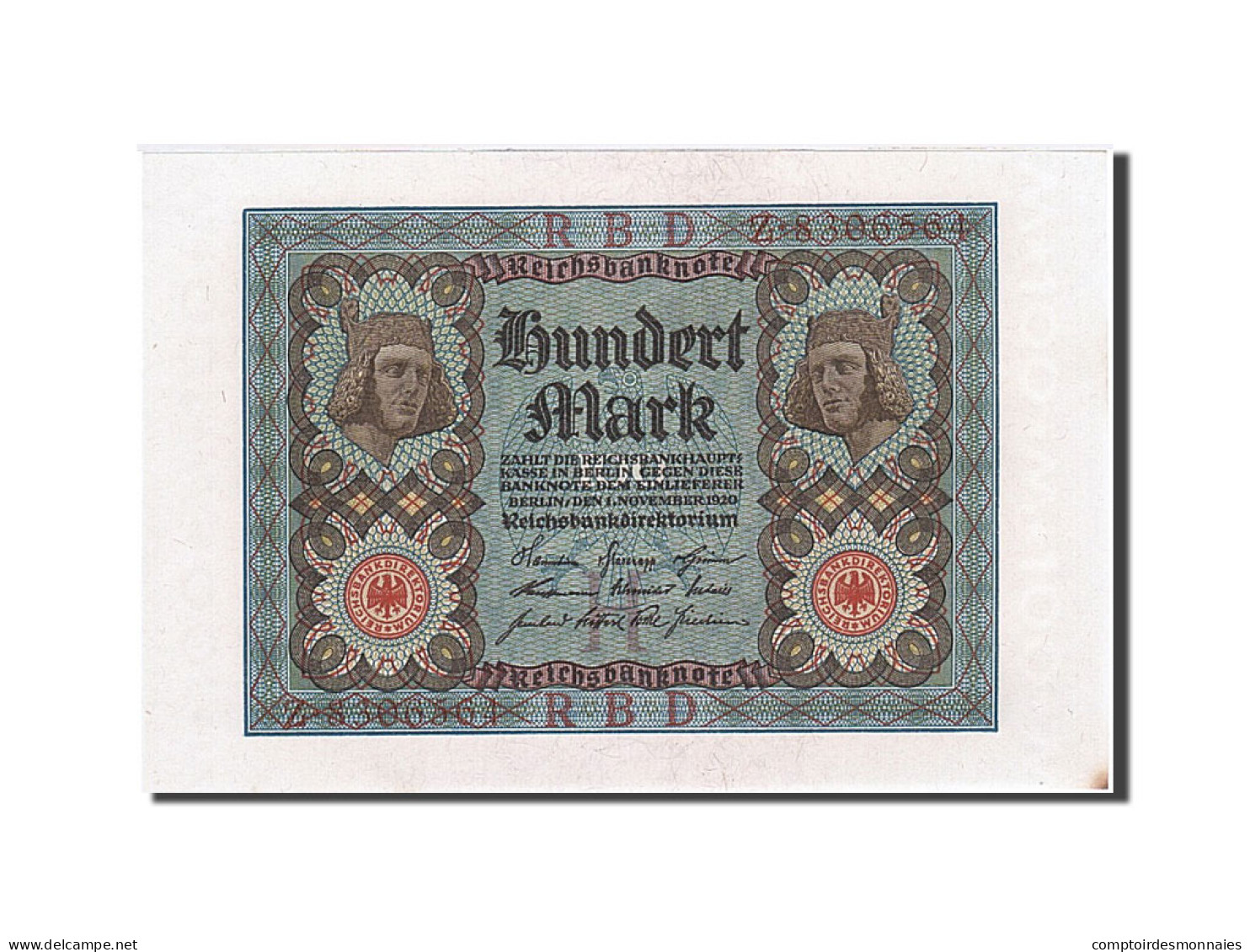 Billet, Allemagne, 100 Mark, 1920, 1920-11-01, KM:69b, SPL - 100 Mark