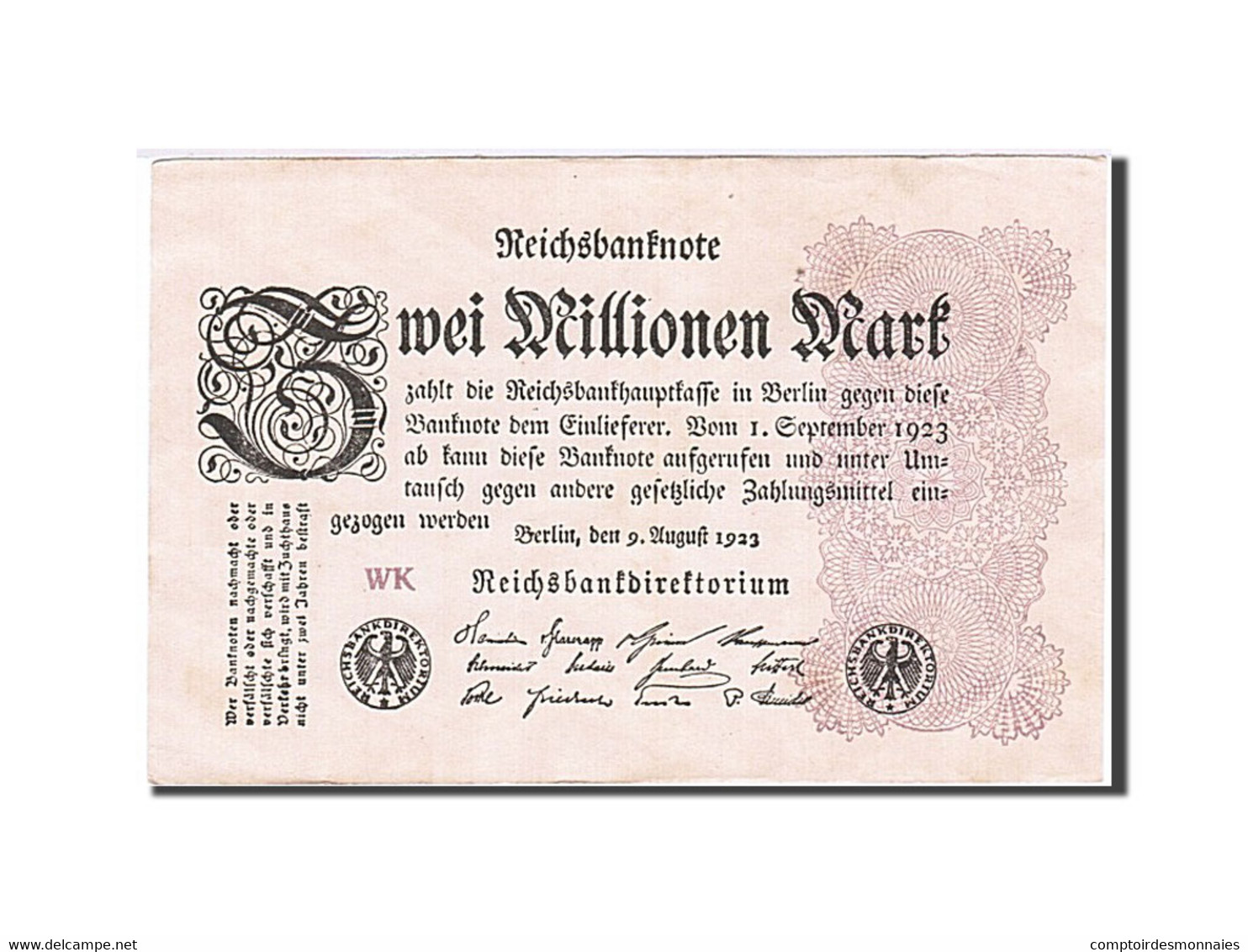 Billet, Allemagne, 2 Millionen Mark, 1923, 1923-08-09, KM:103, SUP - 2 Millionen Mark